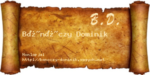 Bánóczy Dominik névjegykártya