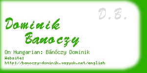 dominik banoczy business card